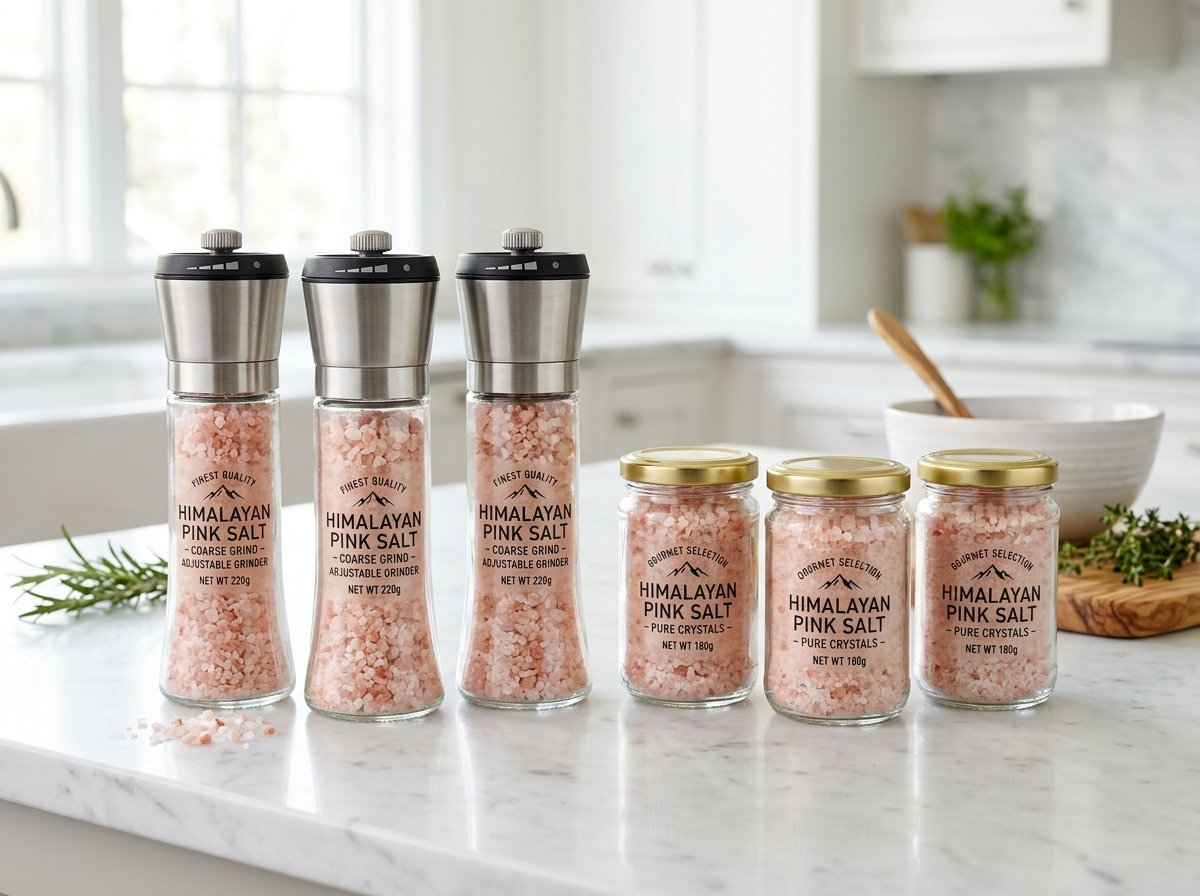 Gourmet Glass Spice Jars and Ceramic Grinder Bottles